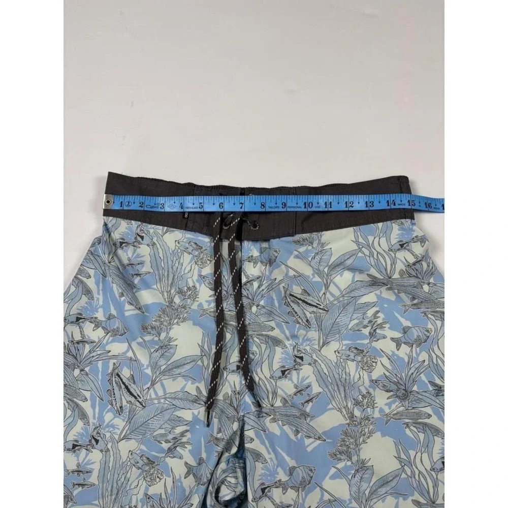 Ocean + Coast Mens Blue‎ Fish Print Board Shorts Swim Trunks Medium